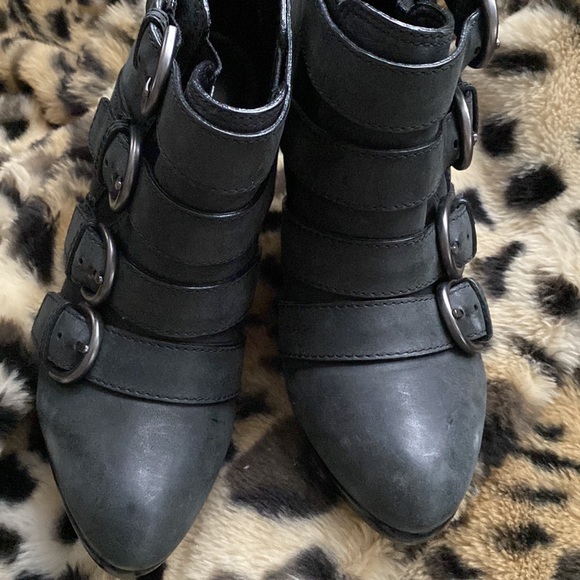 Grey Coach Booties with accent buckles . - Picture 11 of 13